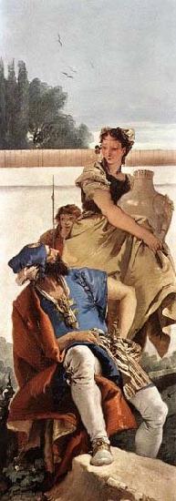 Giovanni Battista Tiepolo A Seated Man and a Girl with a Pitcher oil painting image